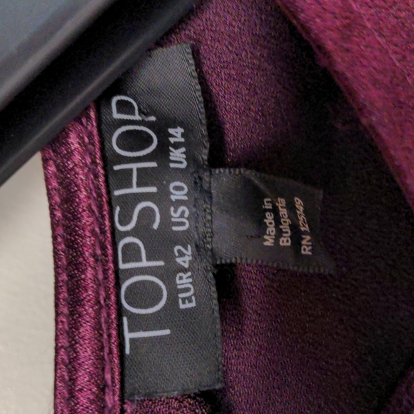 Topshop Satin Tie Back Midi Dress Size 10 - Picture 7 of 12